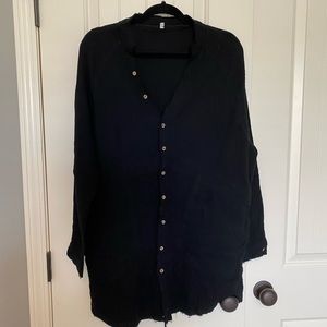Swim Coverup, Long Sleeve Black